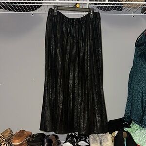 She+Sky Pleated Snakeskin Midi Skirt